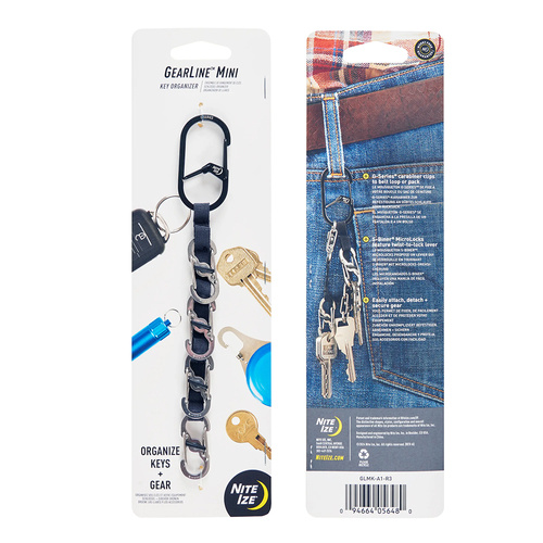 Nite Ize - Karabiner GearLine Mini Key - Stahl - Schwarz - GLMK-A1-R3