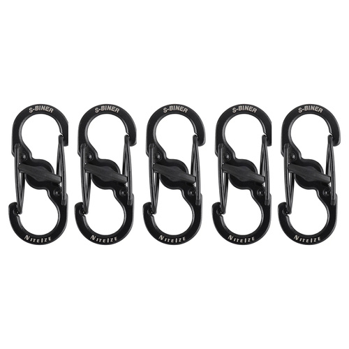 Nite Ize - Karabiner S-Biner MicroLock - 5 Stk. - Stahl - Schwarz - LSBM-01-5R7