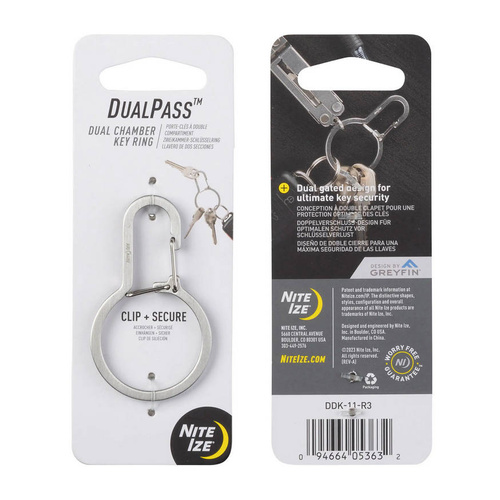 Nite Ize - Doppelkammerkarabiner DualPass - Stahl - Silber - DDK-11-R3