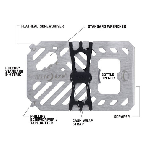 Nite Ize - FinancialTool Multi Tool Wallet - Stainless - FMT2-11-R7