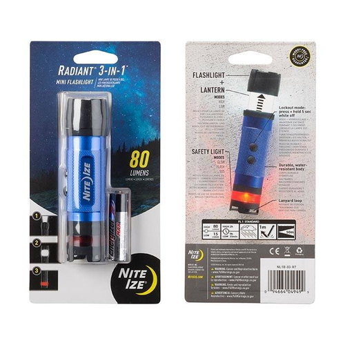 Latarka Nite Ize Radiant 3-in-1 LED Mini Flashlight Niebieska NL1B-03-R7