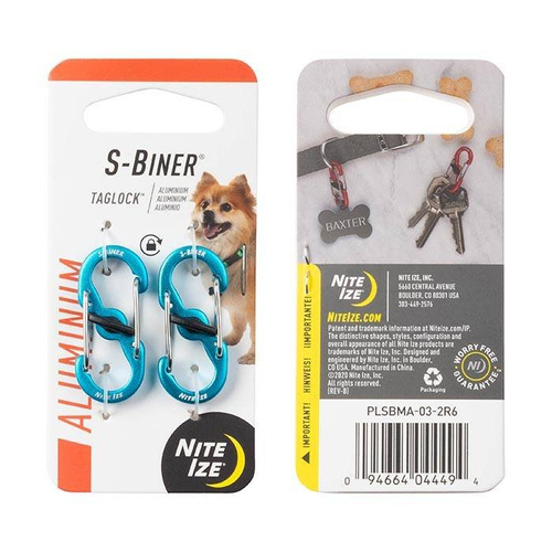 Nite Ize - S-Biner&reg; TagLock&#8482; Aluminium - 2 Stk. - Blau - PLSBMA-03-2R6