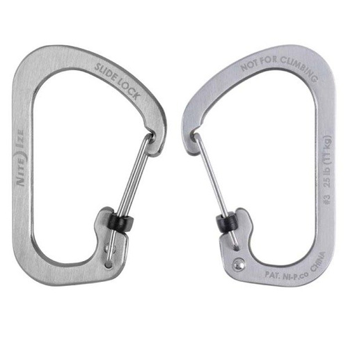 Nite Ize - SlideLock® Karabiner Edelstahl #3 - Edelstahl - CSL3-11-R6