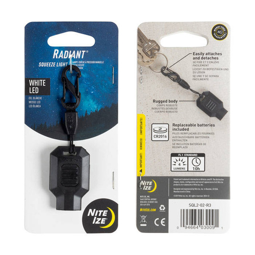 Nite Ize - Radiant Squeeze Light LED Keychain - Biały - SQL2-02-R3