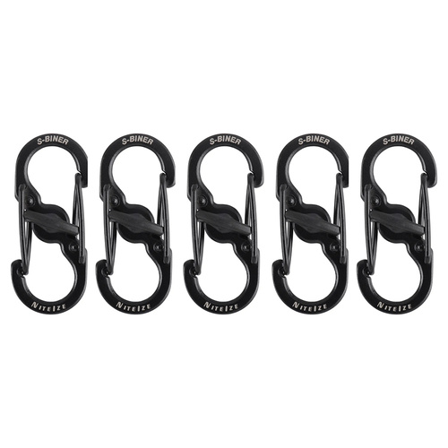 Nite Ize - Karabiner S-Biner MicroLock - 5 Stk. - Stahl - Schwarz - LSBM-01-5R7