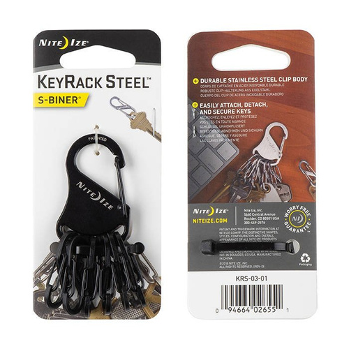 Nite Ize - S-Biner KeyRack Steel - Black - KRS-03-01