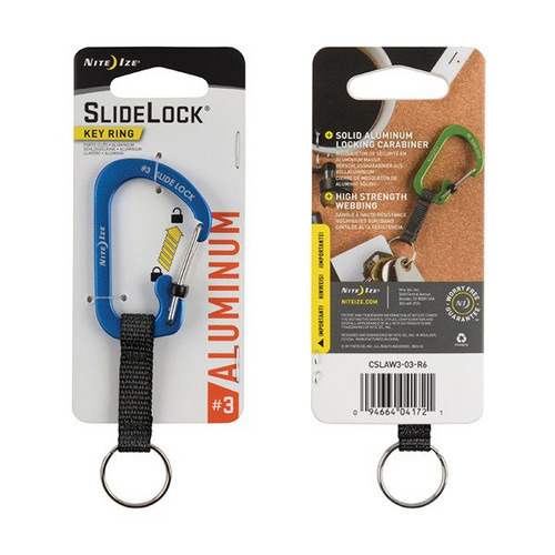 Karabińczyk aluminiowy Nite Ize SlideLock Key Ring Aluminum Niebieski CSLAW3-03-R6