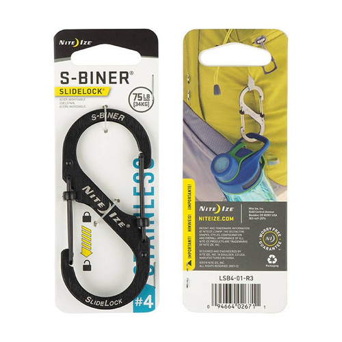 Nite Ize - S-Biner #4 SlideLock - Black - LSB4-01-R3