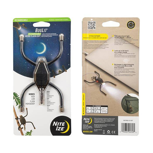 Nite Ize - BugLit® Wiederaufladbare Mikro-Taschenlampe - Coyote/Schwarz - BGTR02-29-R7