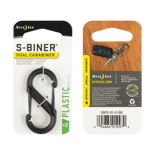 Nite Ize - S-Biner #2 Kunststoff schwarz Gate - Schwarz - SBP2-03-01BG