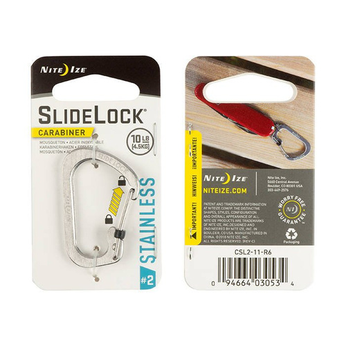 Nite Ize - SlideLock Carabiner #2 - Stainless - CSL2-11-R6