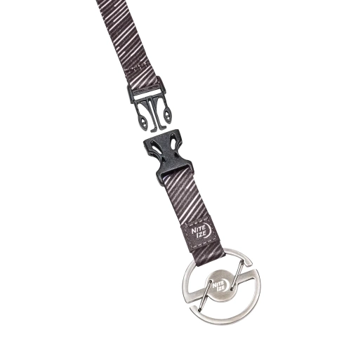 Nite Ize - Carabiner with Lanyard Medallion Key Lanyard - Steel - Silver/Black - MKL-11-R3