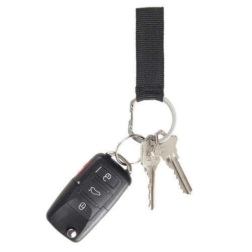 Nite Ize - Keyring with Lanyard  O-Series Keychain - Steel - Silver/Black - OSK-01-R3