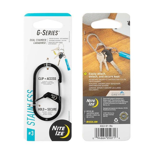 Nite Ize - G-Series Dual Chamber Carabiner #3 - Black - GS3-01-R6