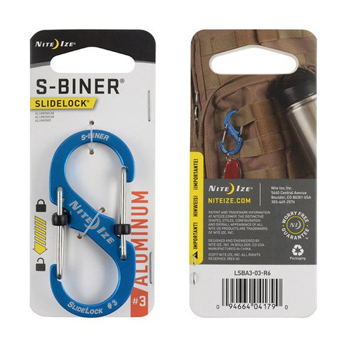 Nite Ize - S-Biner® SlideLock® Aluminum #3 - Blue - LSBA3-03-R6