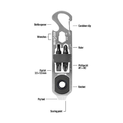 Nite Ize - DoohicKey® Ratchet Key Too - Rostfreier Stahl - KMTRT-11-R3