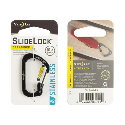 Nite Ize - SlideLock Karabiner #2 - Schwarz - CSL2-01-R6