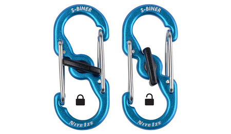 Karabińczyki Nite Ize S-Biner MicroLock Aluminum 2 Pack Niebieski LSBMA-03-2R6