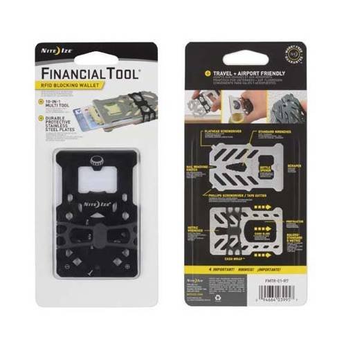 Microtool Nite Ize FinancialTool Portfel na karty płatnicze blokujący RFID Czarny FMTR-01-R7